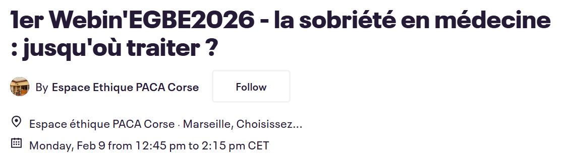 Webinaire #1 États Généraux de la Bioéthique « Science, Santé, Solidarité » Lundi 9 Février 2026